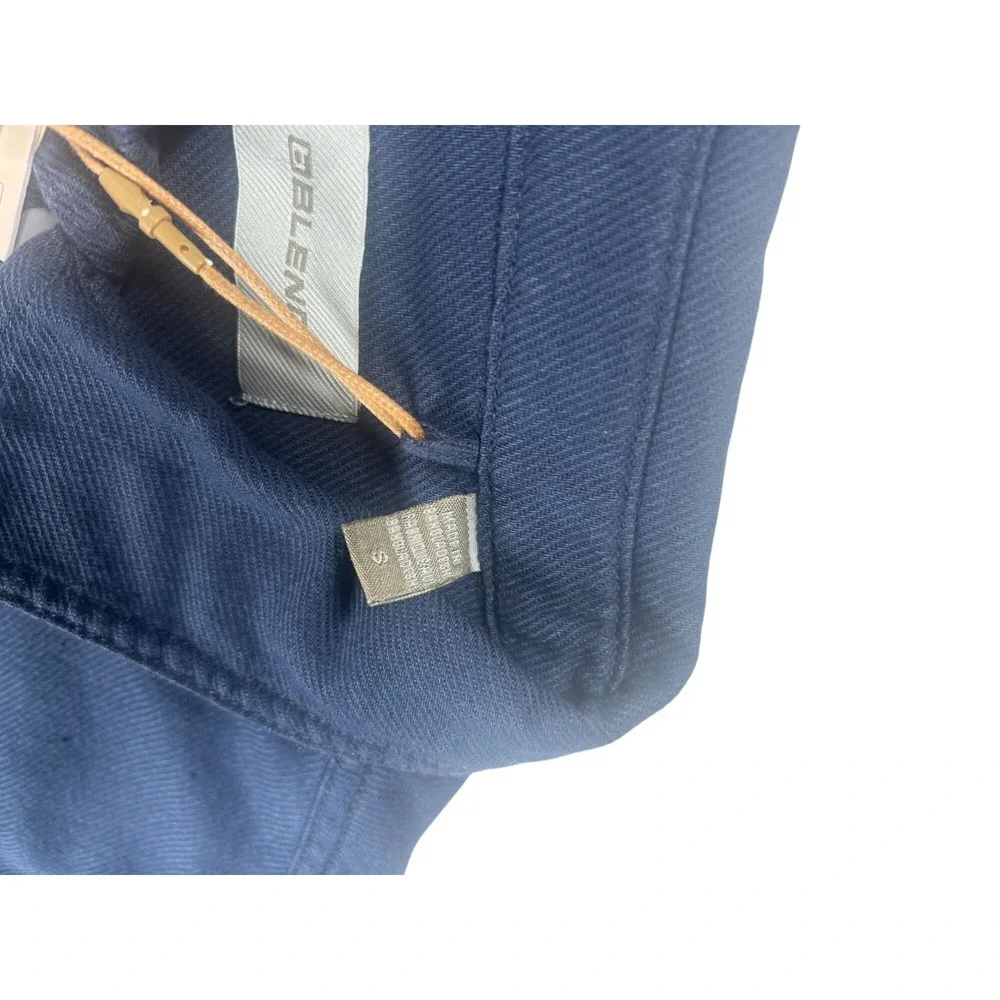 Blend Mens Overshirt Navy Blue Snap Front‎ Twill Chore Jacket Size Small NWT